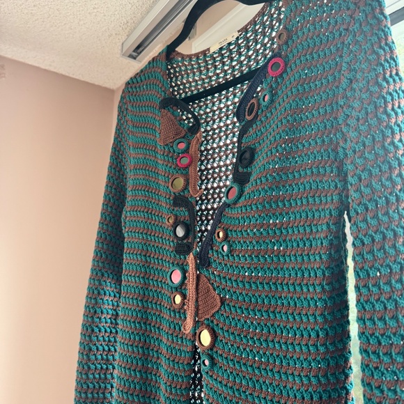 Authentic Prada Long Cardigan Sweater Vintage Green/Brown Stunning and unique. - Picture 13 of 16